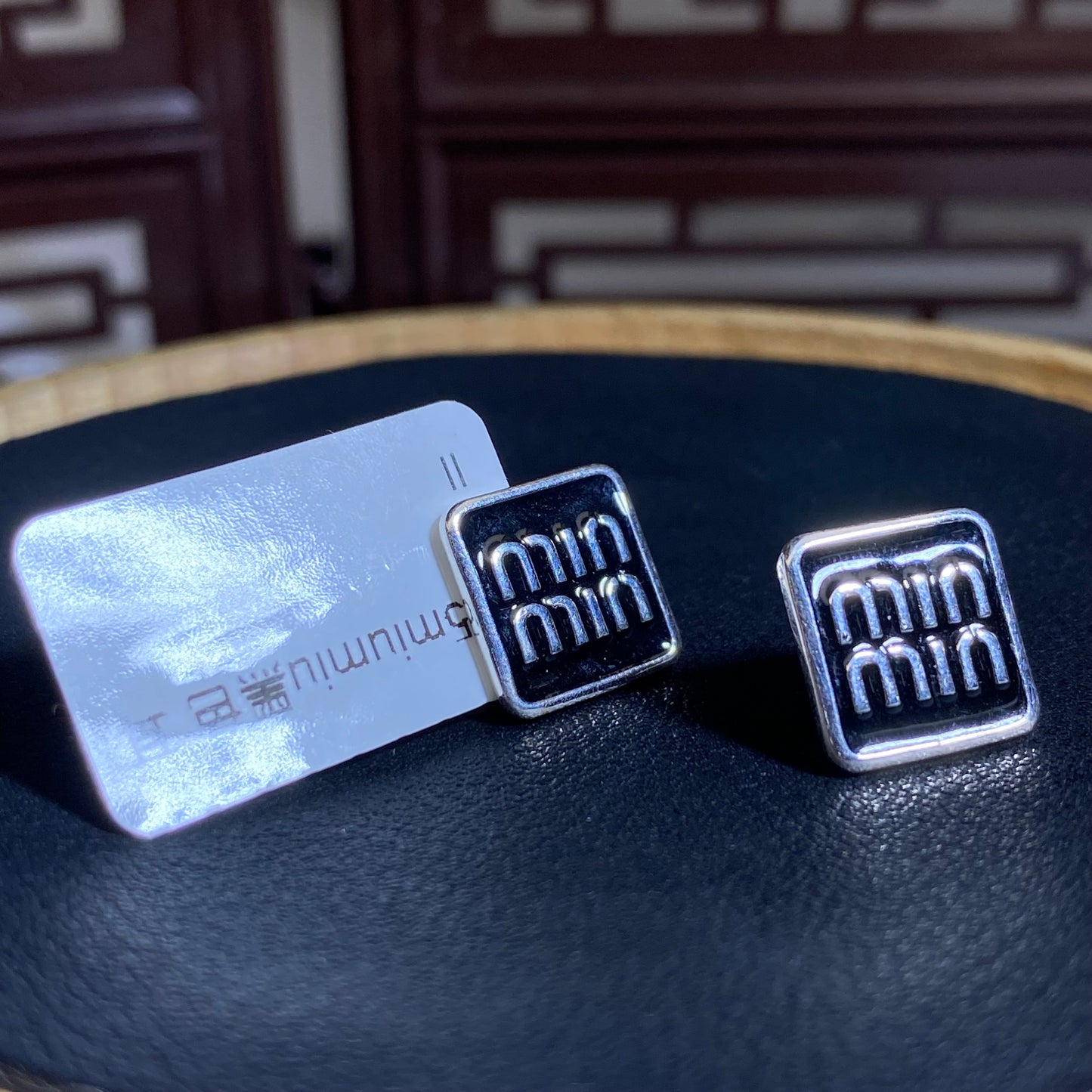 S925 silver letter earrings