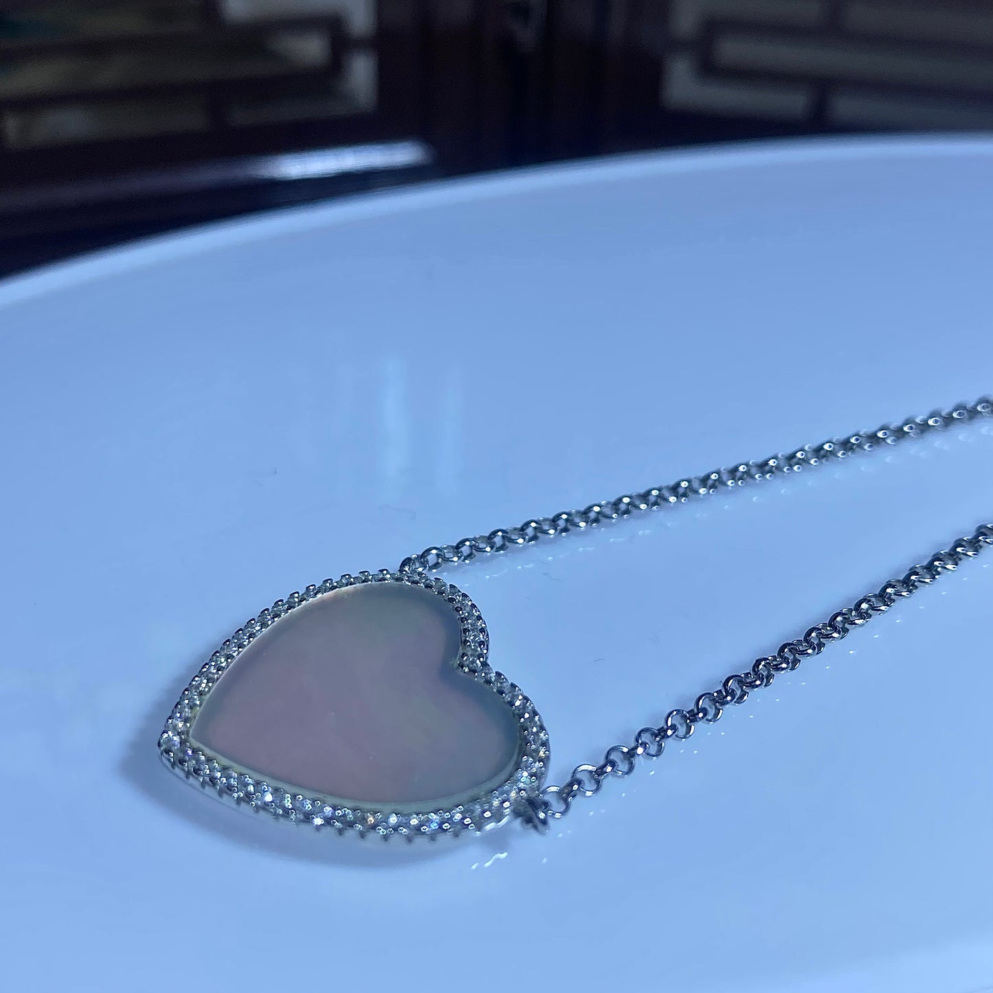 S925 silver love sweater chain