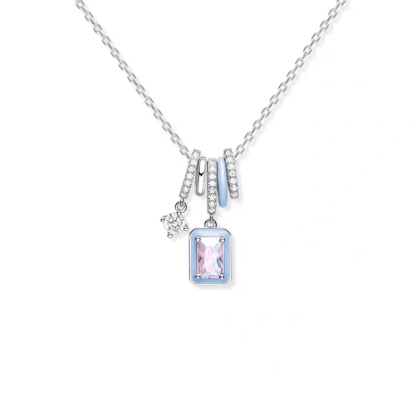 Sugar Cube Rhinestone Necklace