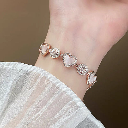 Pink mother-of-pearl bracelet