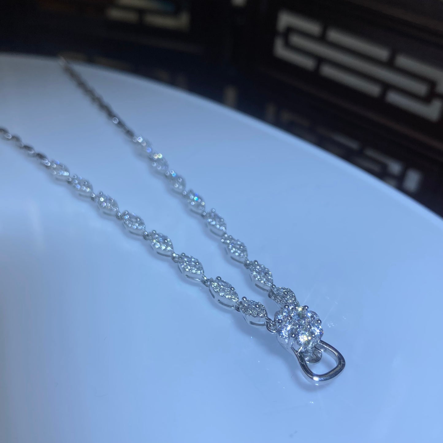 S925 silver adjustable clavicle necklace