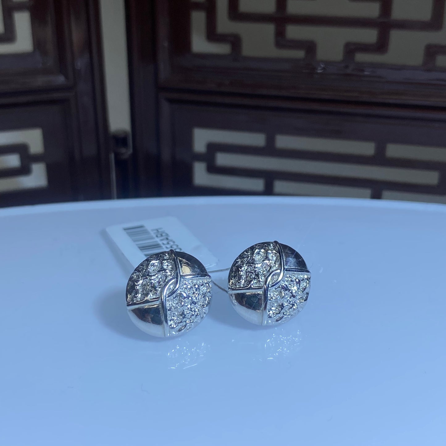 S925 silver textured earrings